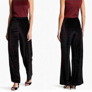 R&JC Velvet Snake Print Wide Leg Pant Black Small